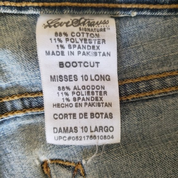 Levi Strauss Signature - Stretch Mid Rise Straight Leg - Bootcut -Misses 10 Long - Picture 6 of 10